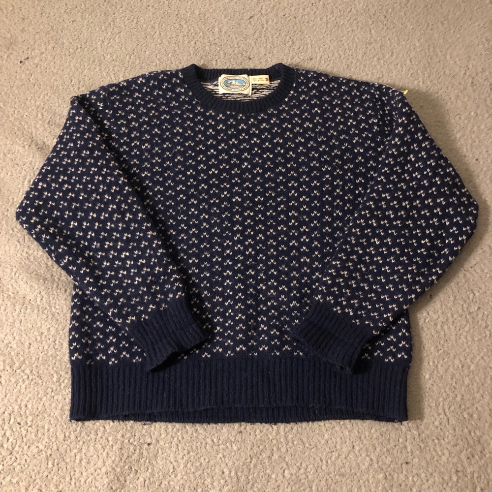 🔥🔥Environmental Clothing Co. Bird Eye Blue and White Sweater